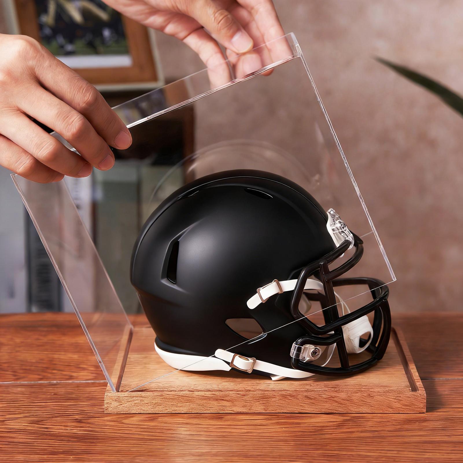 Przezroczyste pudełko na kask  – Display Stand Wood recenzja i cena