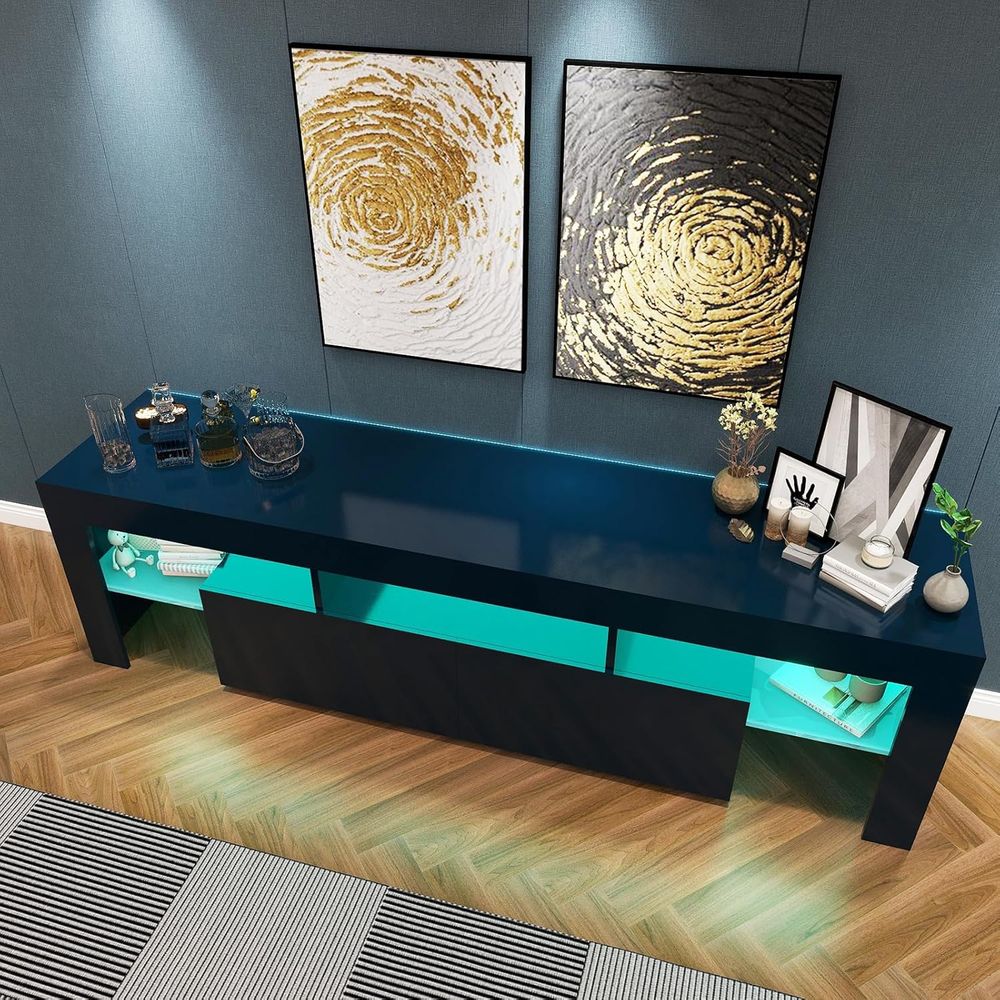 Czarna szafka RTV, drewniana s – Display Stand Wood recenzja i cena