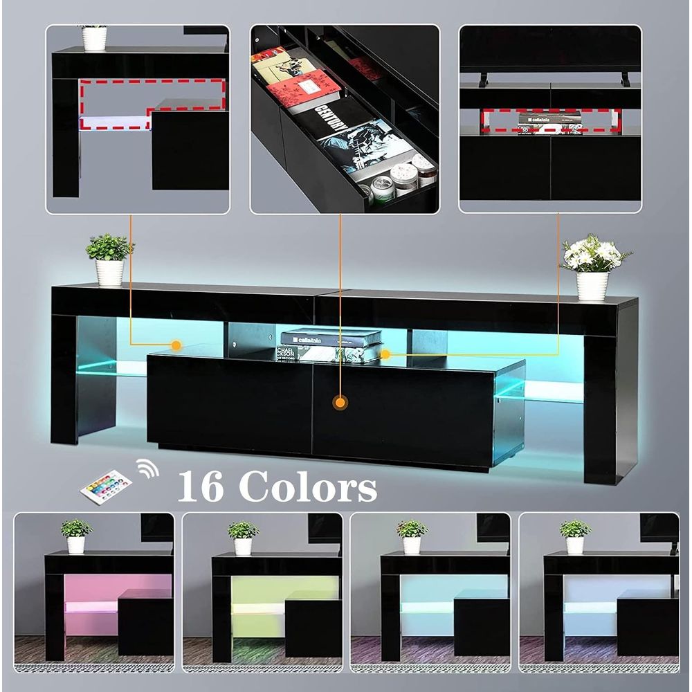 Czarna szafka RTV, drewniana s – Display Stand Wood recenzja i cena