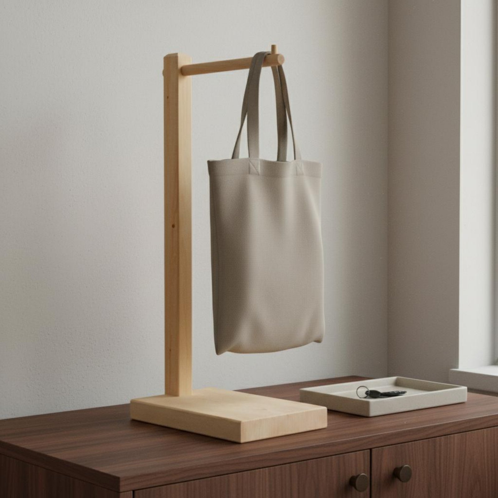 Stojak na torby z litego drewn – Display Stand Wood recenzja i cena